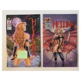 2 LIGHTNING COMICS HELLINA #1 & 1997 PIN-UP