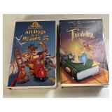 2 WB VHS THUMBELINA , ALL DOGS GO TO HEAVEN