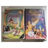 2 WALT DISNEY VHS BEAUTY AND THE BEAST AND BAMBI