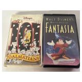 2 WALT DISNEY VHS FANTASIA  AND 101 DALMATIANS