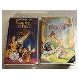 2 WALT DISNEY VHS BAMBI & BEAUTY AND THE BEAST