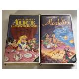 2 WALT DISNEY VHS ALADDIN AND ALICE IN WONDERLAND