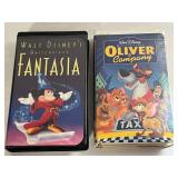 2 WALT DISNEY VHS  OLIVER & COMPANY AND FANTASIA