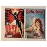 2 DYNAMITE COMICS RED SONJA #9 & MISS FURY #1