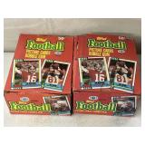 2 TOPPS FOOTBALL PICTURE CARDS WAX PACKS 1990