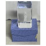 3D LASER ETCHED CRYSTAL GLASS PAPER WEIGHT