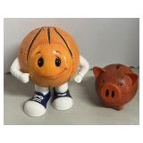 2 BASKETBALL PIGGY BANKS
