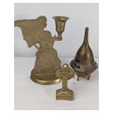BRASS CANDLE  HOLDER +