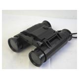 Compact Black Binoculars with Strap