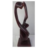 Abstract Brown Sculptural Artwork on Base