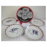 Four Playing Card Porcelain Plates