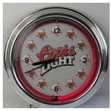 Coors Light Pittsburgh Pirates Neon Wall Clock
