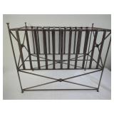 Metal Slatted Rack with Rustic Design