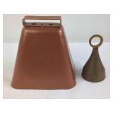 Metal Cowbell and Brass Hand Bell