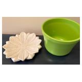 Green Planter with Marble Flower Coaster