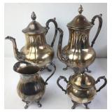 Silver-Plated Four-Piece Tea Set