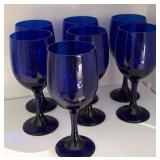 Cobalt Blue Glass Wine Goblets