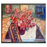 Original Joanne Clarke Painting with Floral Motif