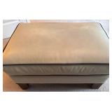 Smith Brothers Beige Leather Ottoman