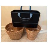 Wicker Baskets and Black Tote
