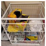 Metal Storage Rack With Contents