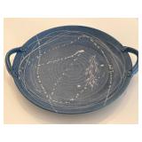 Handcrafted Blue Ceramic Serving Tray