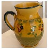 Hand-Painted Souleo Provence Ceramic Pitcher
