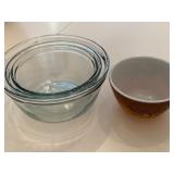 Anchor Hocking Nesting Bowls + Pyrex Bowl