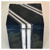 Ceramic Box with Lid and Geometric Design