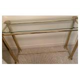 Glass-Top + Brass Console Table