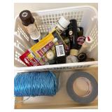 Basket with Assorted Items and Tools