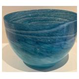 Handcrafted Blue Art Glass Bowl