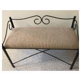 Metal and Upholstered Bench