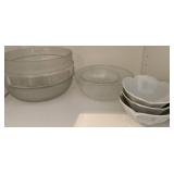 Frosted and Clear Bowls with White Bowls