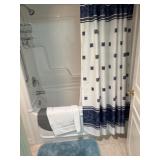 Bathroom Set with Curtain, Rug, and Towel