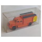HO Gauge Orange Diecast Fire Truck in Display Box