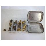 Metal Box with Assorted Decorative Buttons