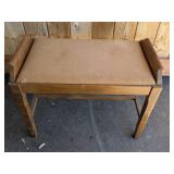 Wooden Upholstered Bench With Fabric Top
