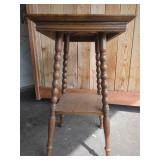 Wooden Side Table with Spindle Legs