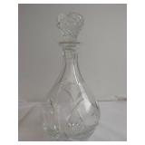 Crystal Decanter with Diamond-Cut Stopper