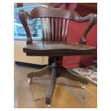 Wood Swivel Desk Chair on Casters