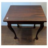 Wooden Side Table with Cabriole Legs
