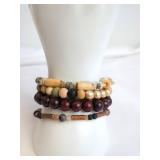 Multistrand Beaded Wooden Bracelets