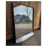 Rectangular Mirror With Brass Frame