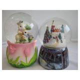 Two Decorative Snow Globes
