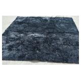 Large Black Shaggy Area Rug, 95x123 Inches