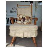 Wooden Rocking Chair with Woven Upholstery