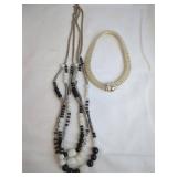 Two Fashion Necklaces in Black and Silver