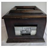 Wooden Box With Picture Frames