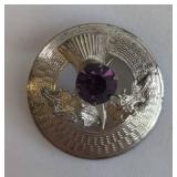 Ward Brothers Sterling Silver Amethyst Brooch